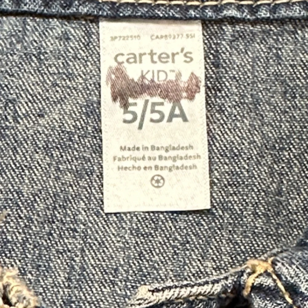 Carters Girls Denim Blue Jean Jacket Pockets 5/5A Preowned